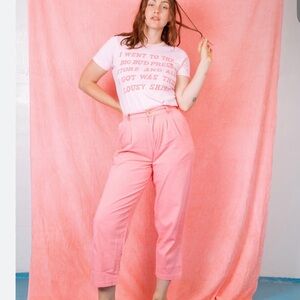 Big Bud Press Pleated Front Wide Leg Trousers Pink Size Petite XS